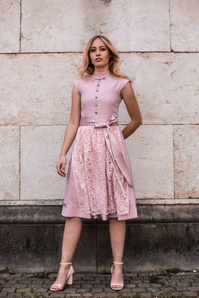 HOCHZEITSDIRNDL LACE AND BOW BLEU