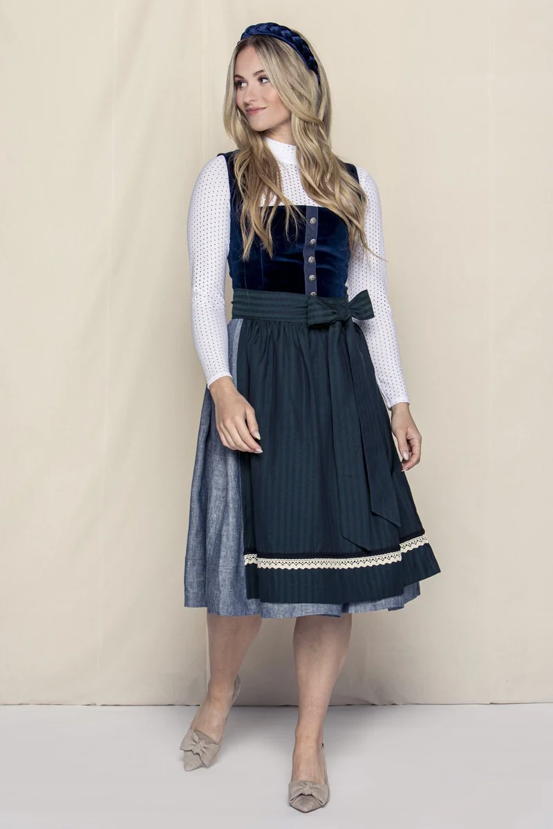 DIRNDLBLUSE STRETCH EYELET LOVE LANGARM WEISS