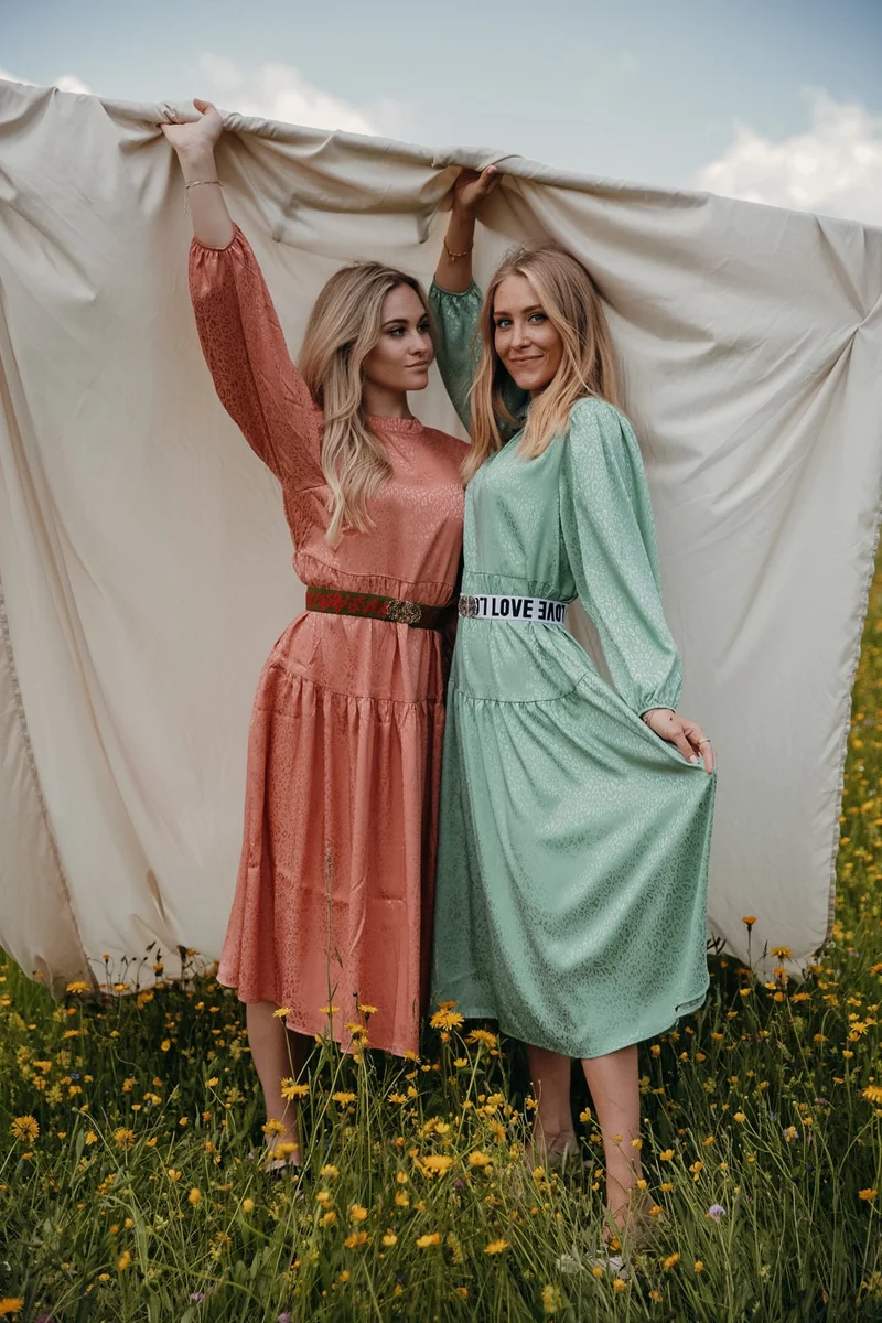 VOLANT MIDI KLEID LEO ONESIZE MINT