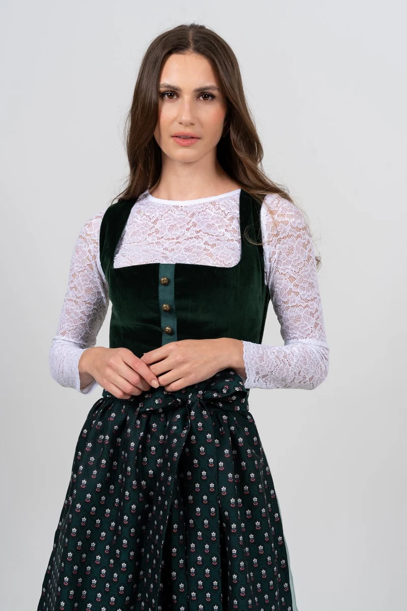 SPITZENOBERTEIL STRETCH FLORALS WEISS