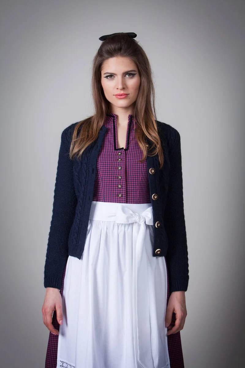STRICKJACKE VINTAGE MIT ZOPF NAVY