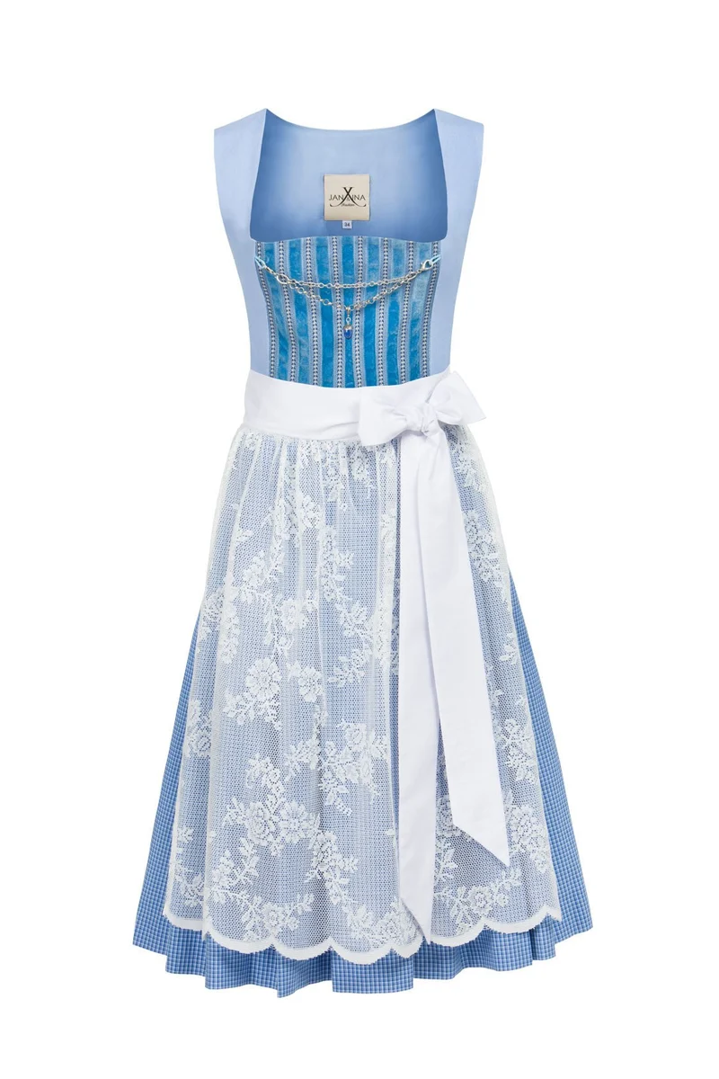 LEINEN DIRNDL MONACO SKY HELLBLAU