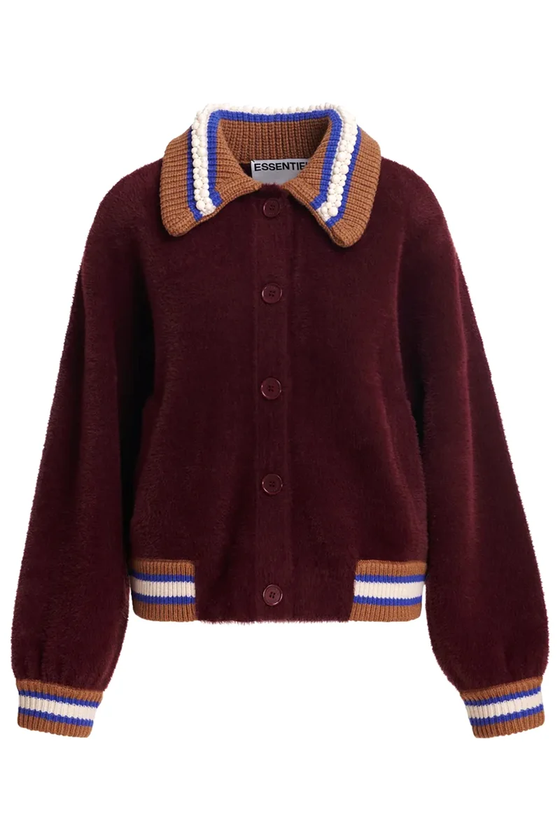 Essentiel Antwerp Damen Cardigan Kamore Blau/Braun/Burgund