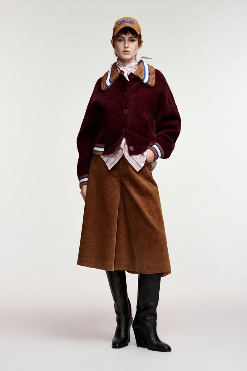Essentiel Antwerp Damen Cardigan Kamore Blau/Braun/Burgund