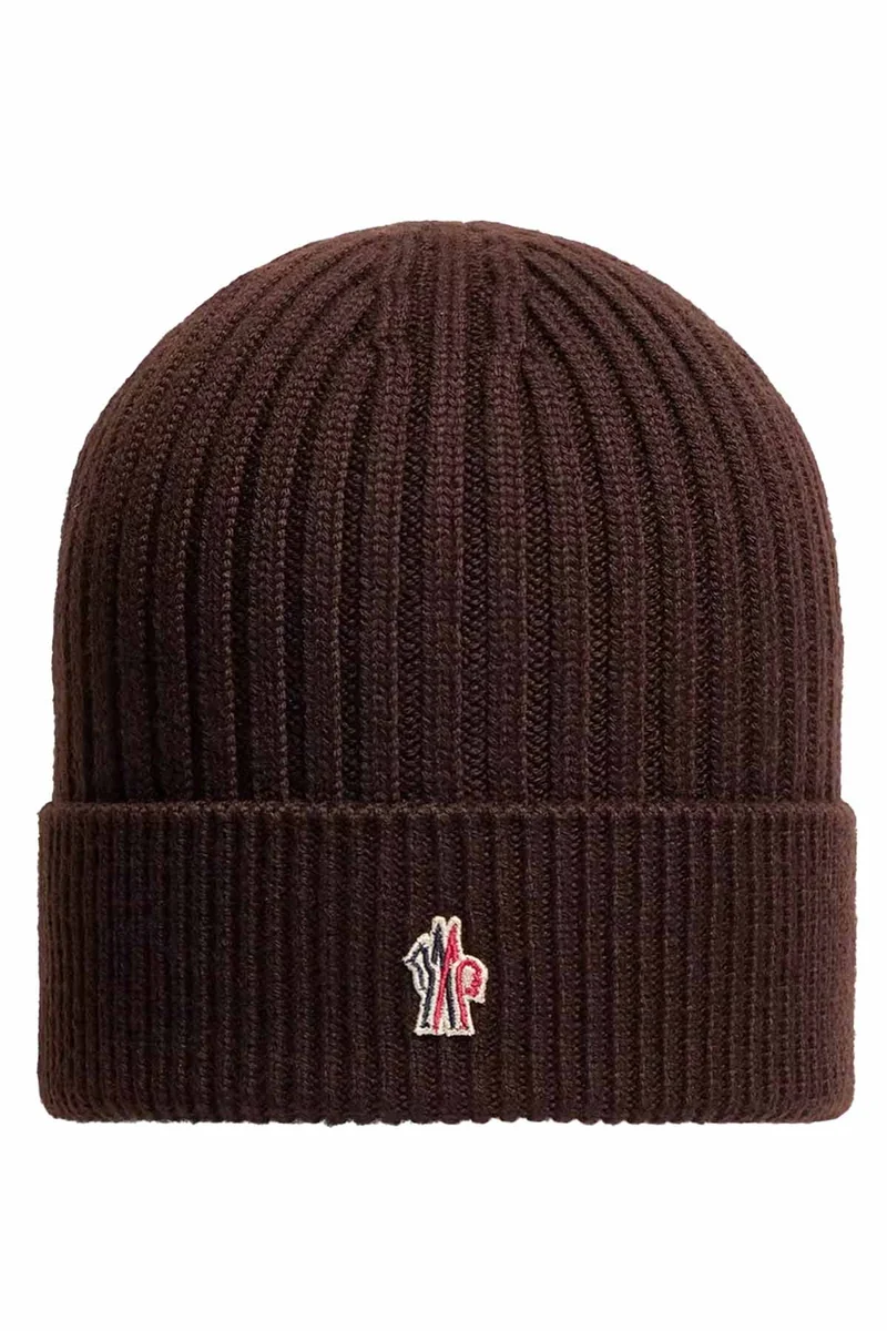 Moncler Grenoble Herren Strickmütze Braun