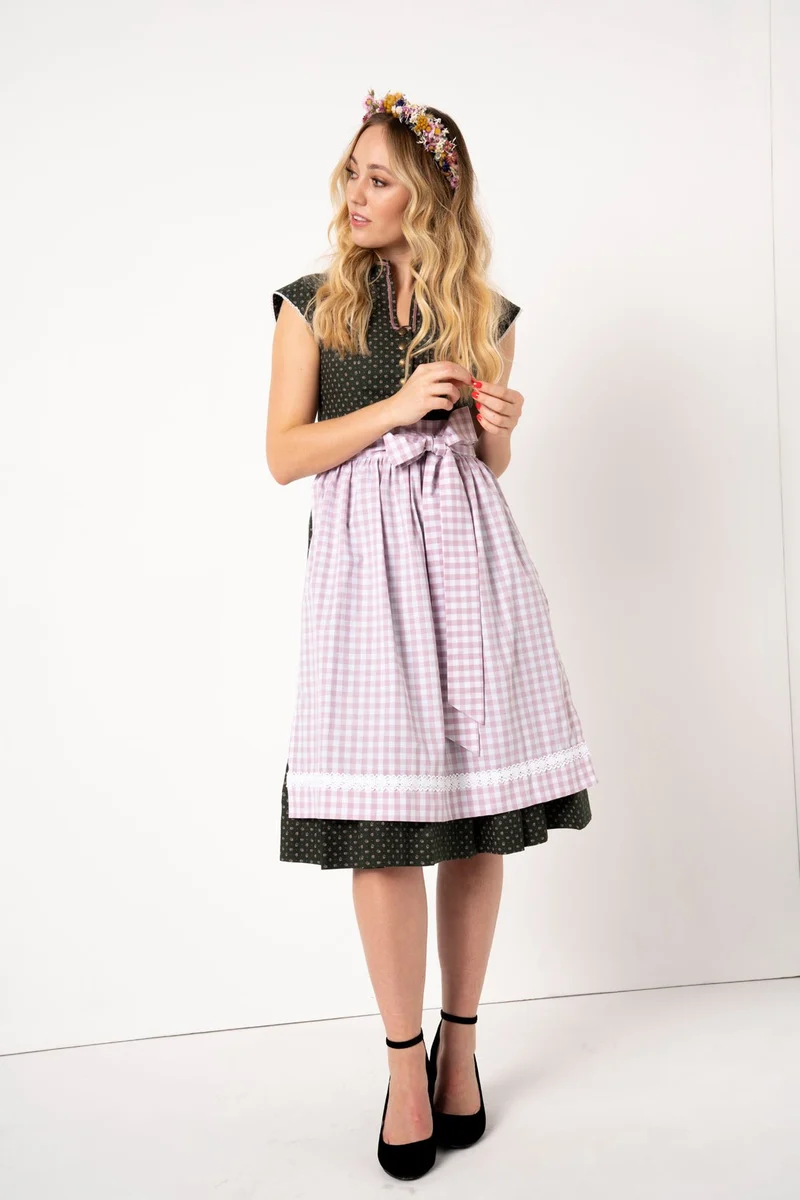 BW DIRNDLKLEID VICHY FLOWERS MOOSGRUEN/ ORCHIDEE