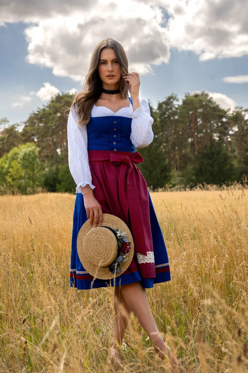 LEINENDIRNDL LIMITED EDITION 2023 TEGERNSEE TRADITION ENZIAN/ ROT