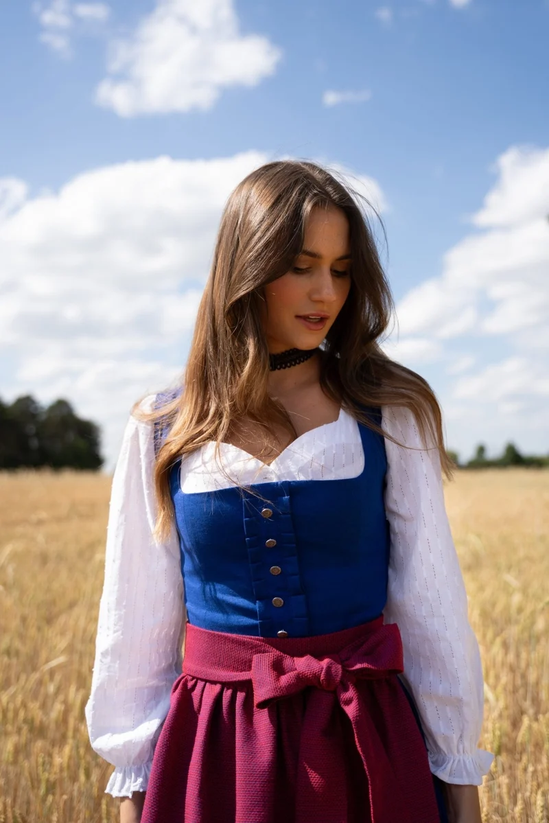 LEINENDIRNDL LIMITED EDITION 2023 TEGERNSEE TRADITION ENZIAN/ ROT