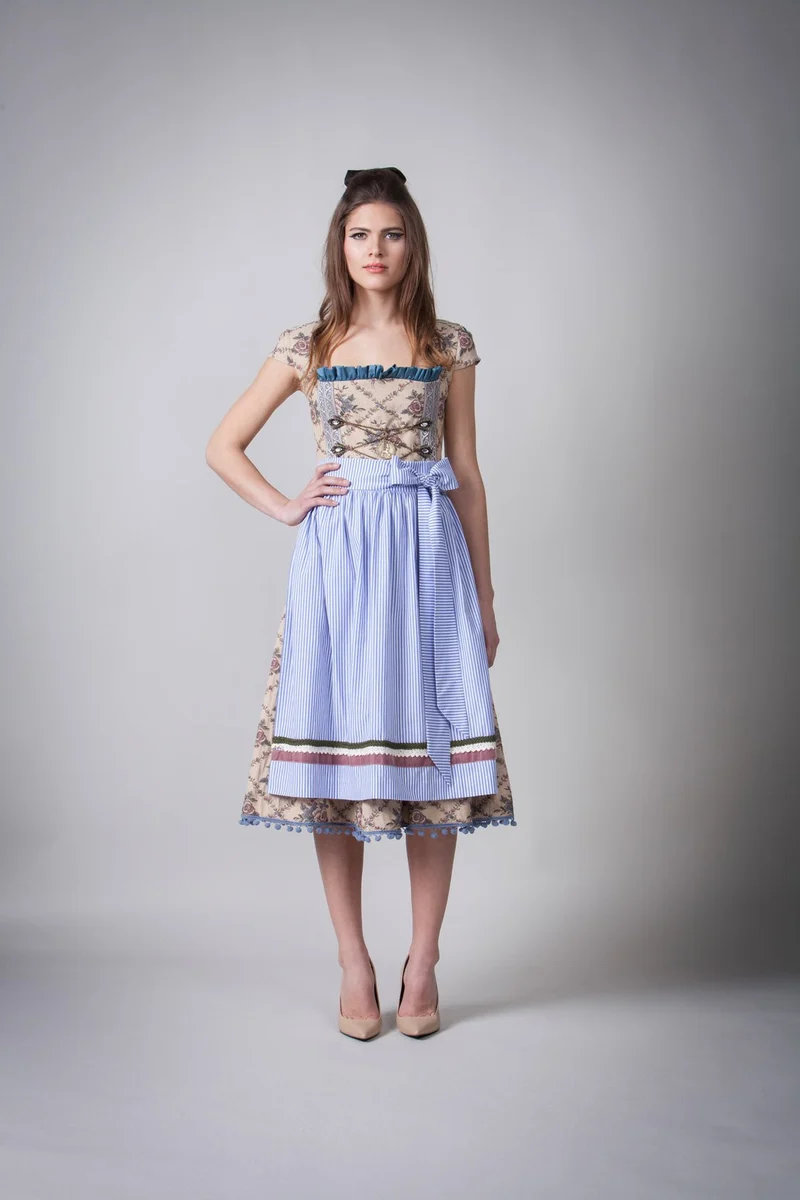 DIRNDL VINTAGE GOBELIN CREME/ HELLBLAU