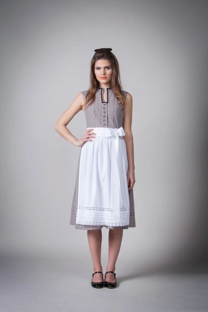 BW DIRNDL VINTAGE KARO STEHKRAGEN GRÜN