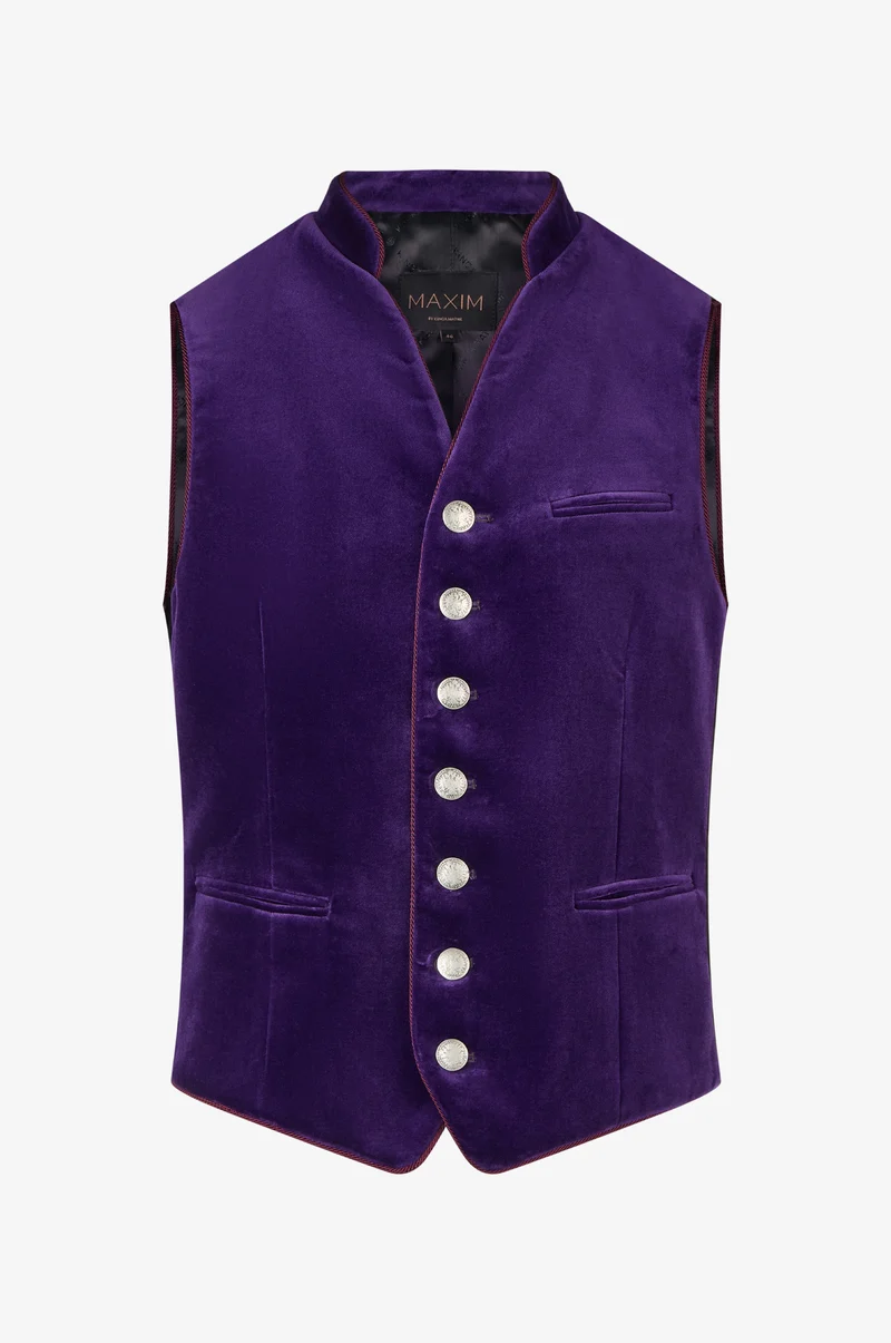 Samtweste Henry in Aubergine