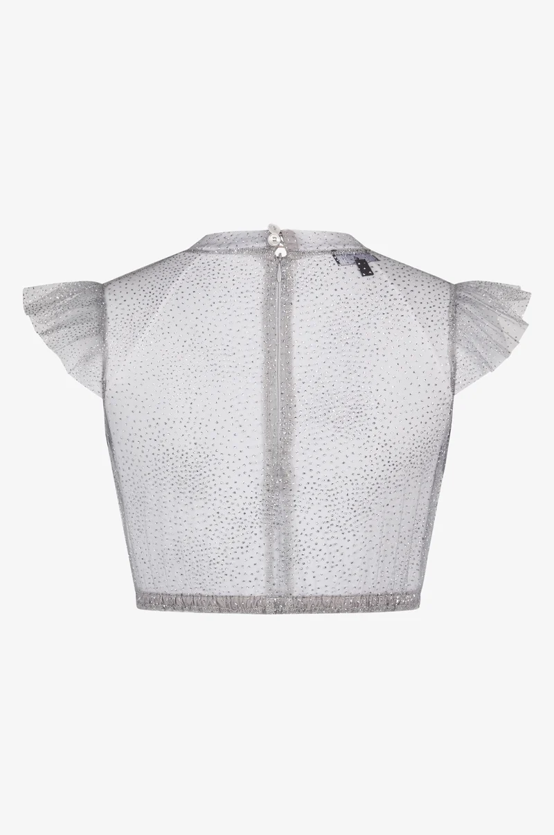 Dirndlbluse Heiki in Silber