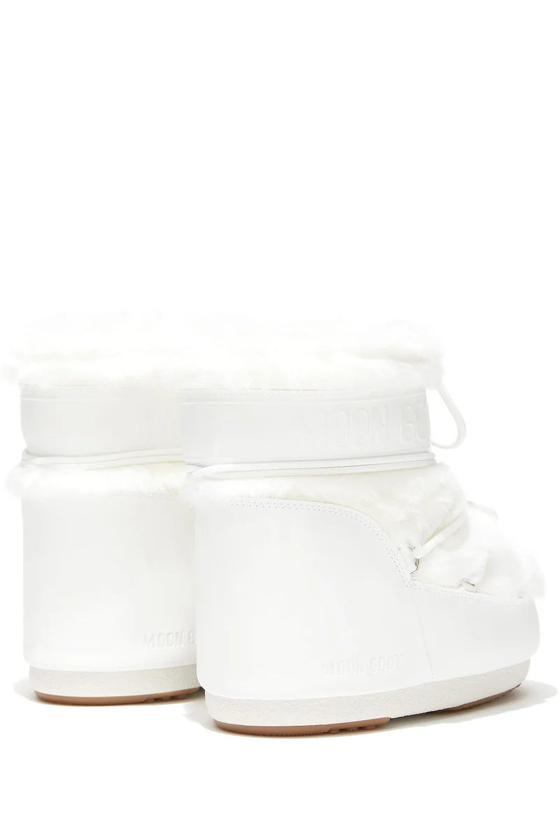 Moon Boot Damen Stiefel Icon Low Faux Fur Weiss