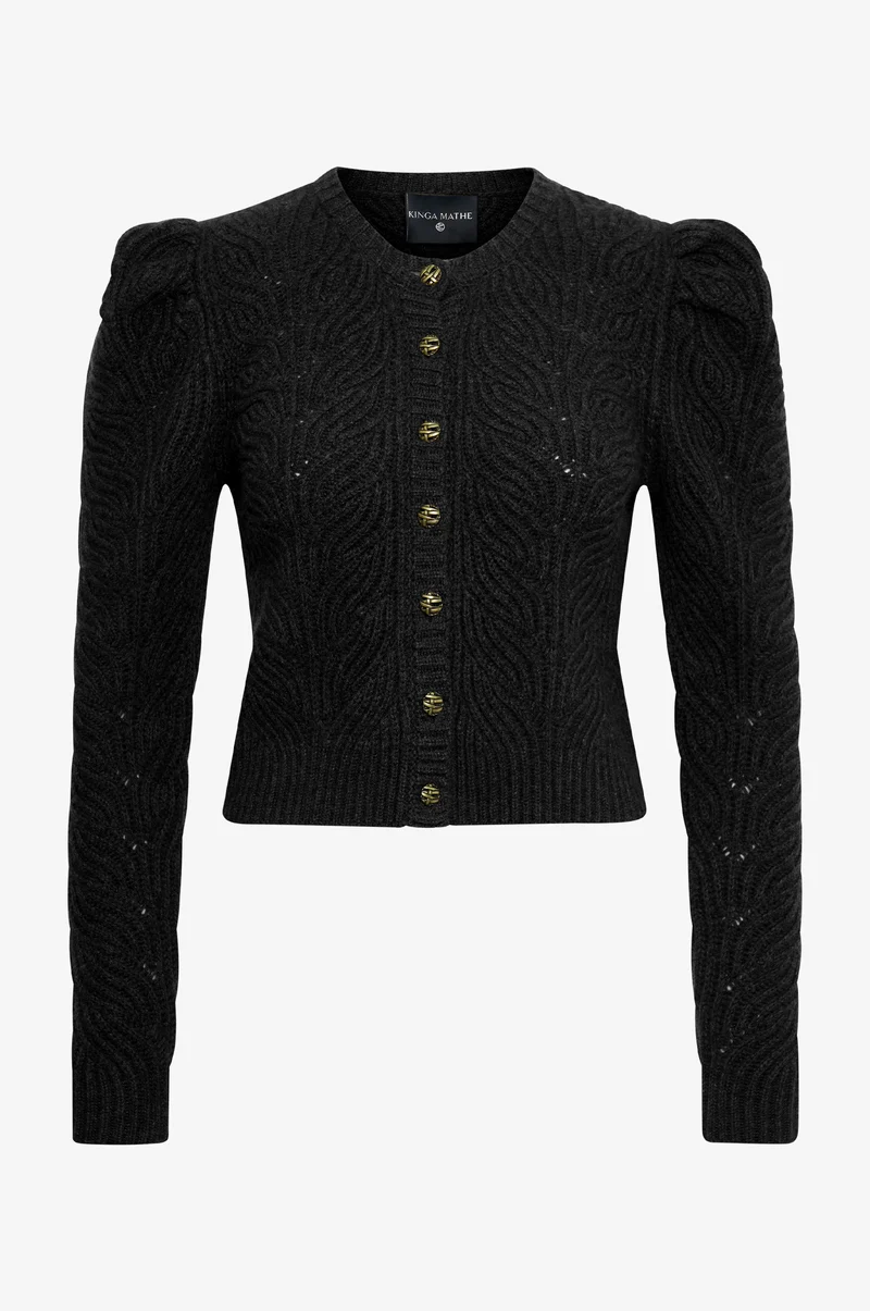 Cashmere Strickjacke Marie in Schwarz