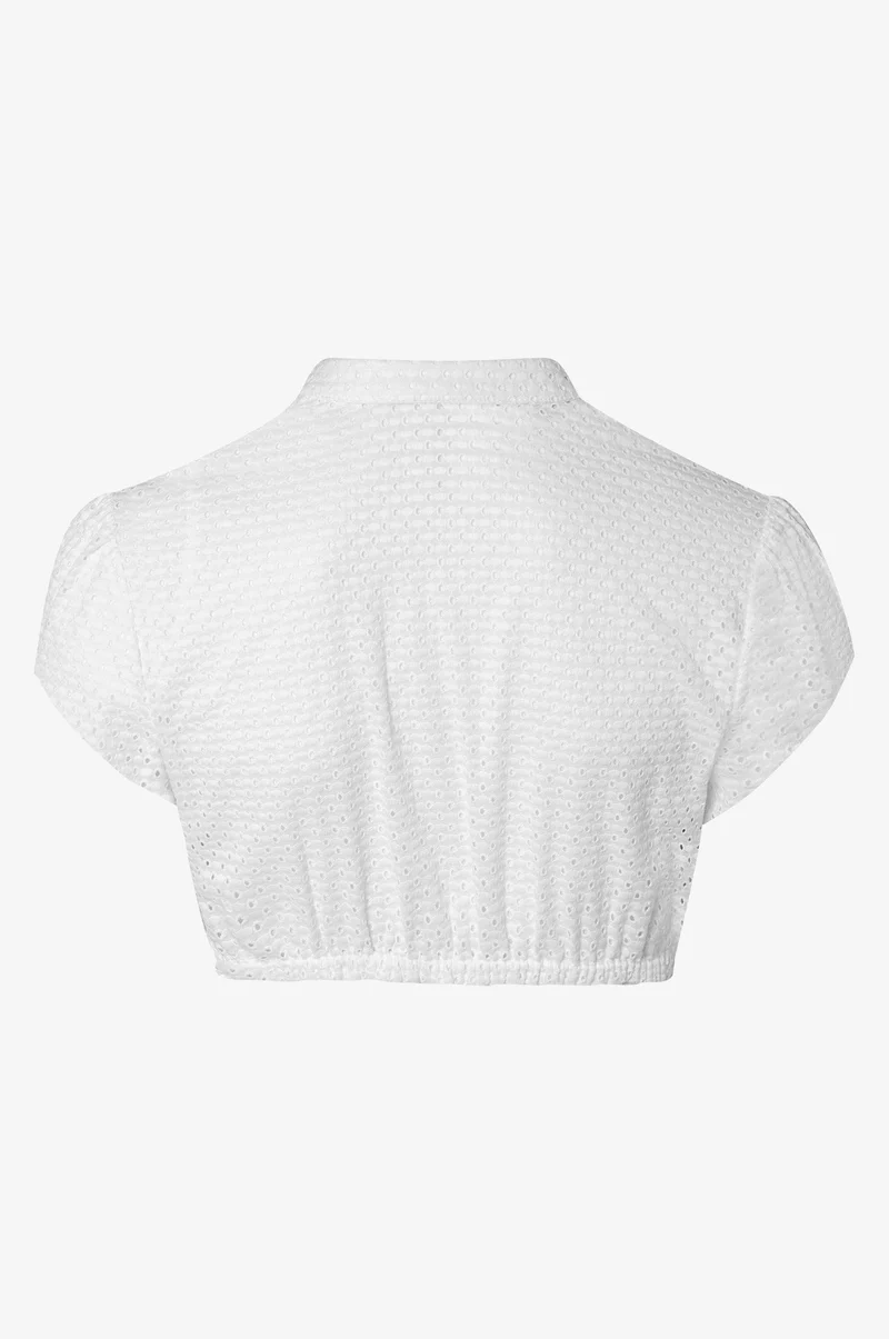Dirndlbluse Suri in Weiß mit Kurzarm