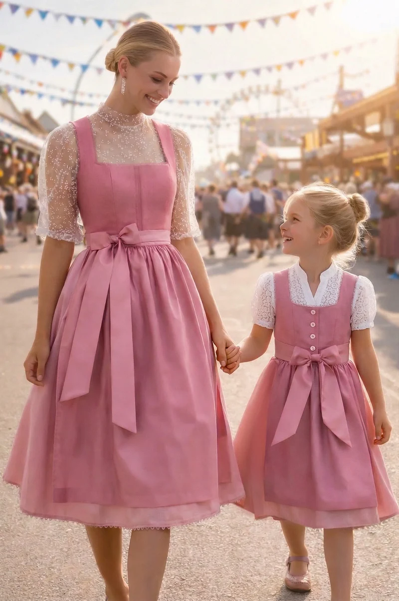 Kinderdirndl München in Himbeere