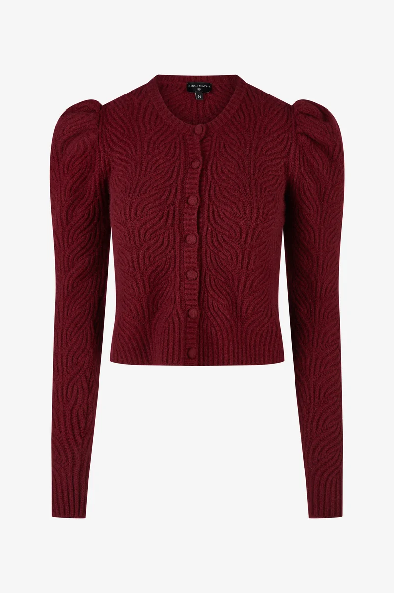 Cashmere Strickjacke Marie in Burgundy