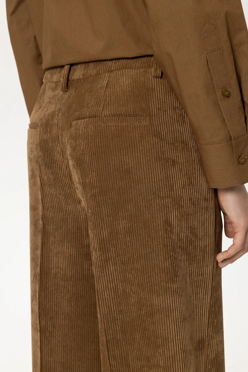 Luisa Cerano Damen Cord-Wideleg-Pants Caramel