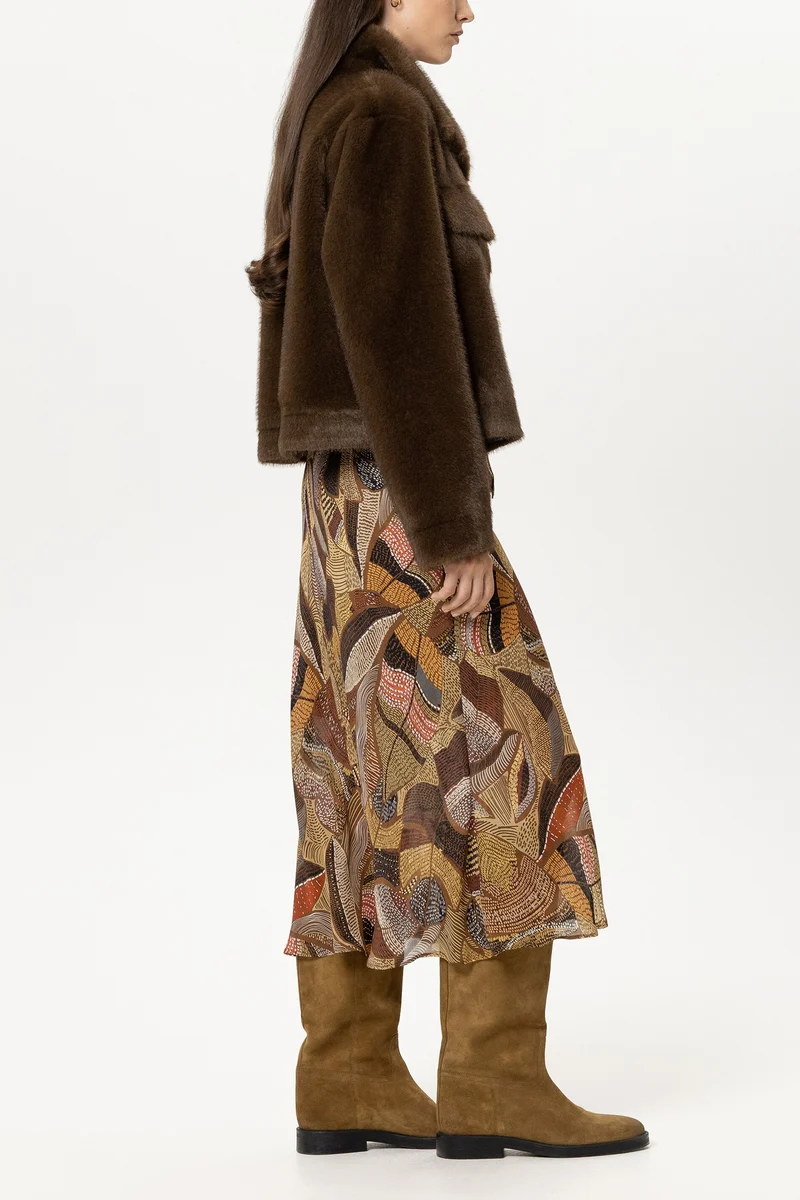 Luisa Cerano Damen Jacke in Nerz-Optik Caramel