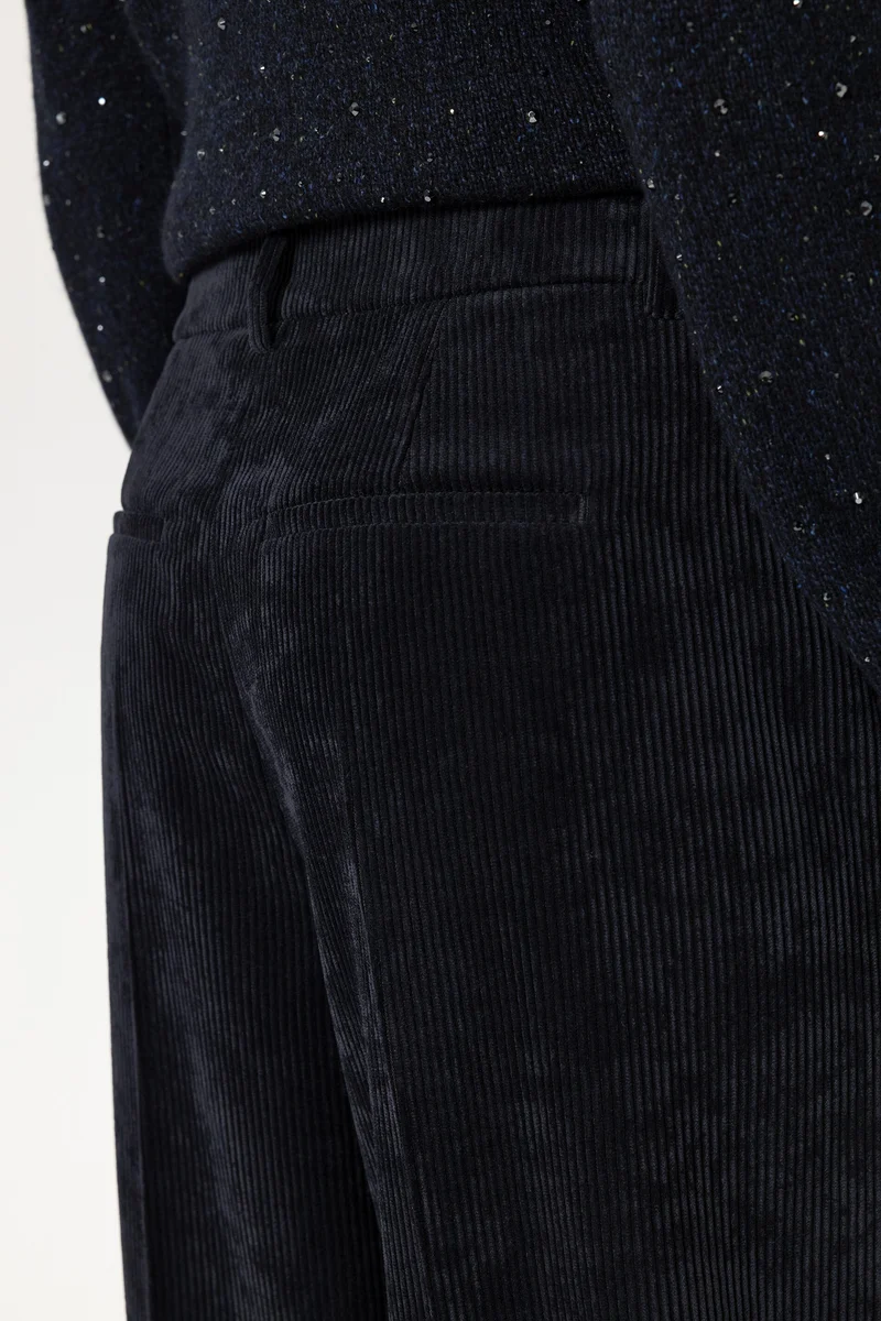Luisa Cerano Damen Cord-Wideleg-Pants Winter Navy