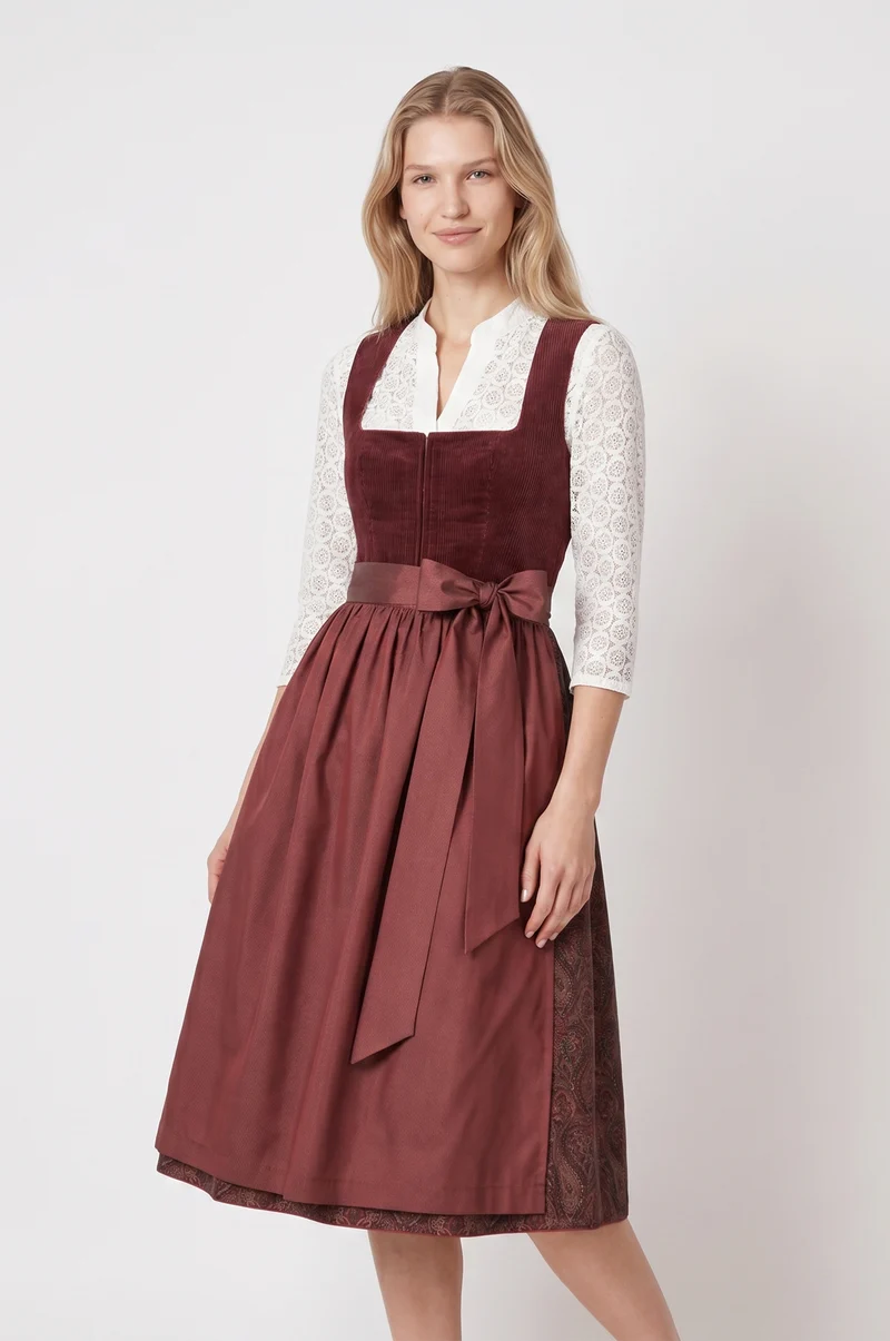 Dirndl Neda in Weinrot