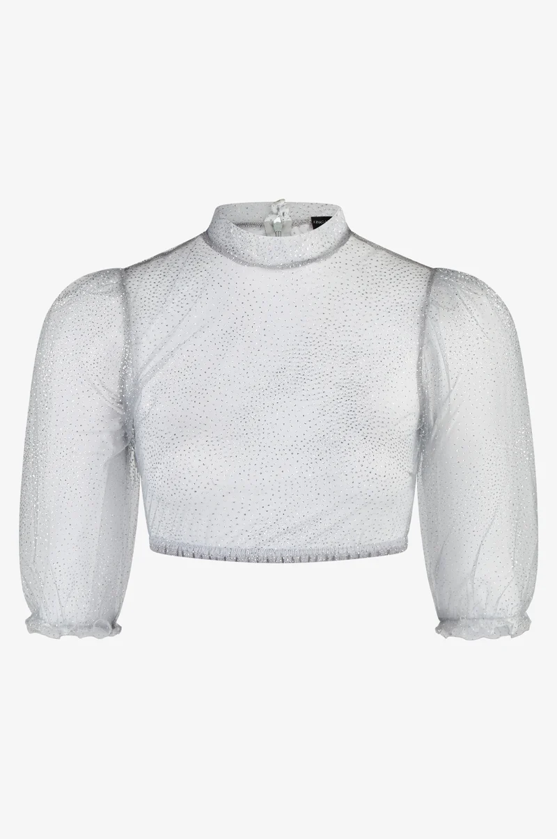 Dirndlbluse Evi in Silber