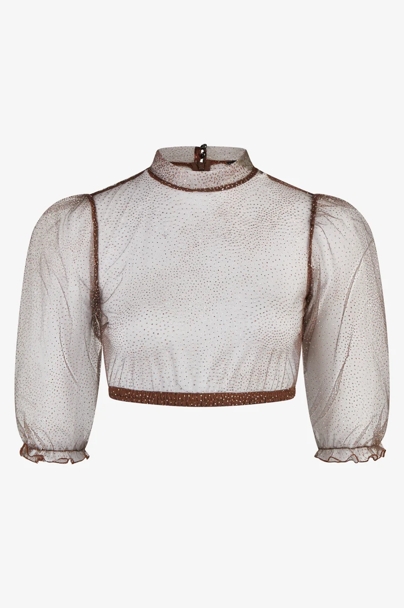 Dirndlbluse Evi in Mocca