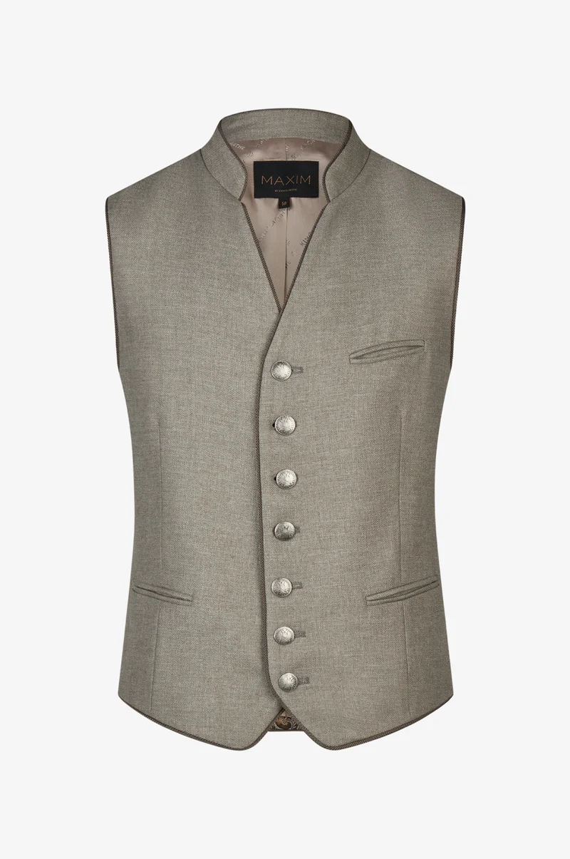 Trachtenweste Henry in Taupe