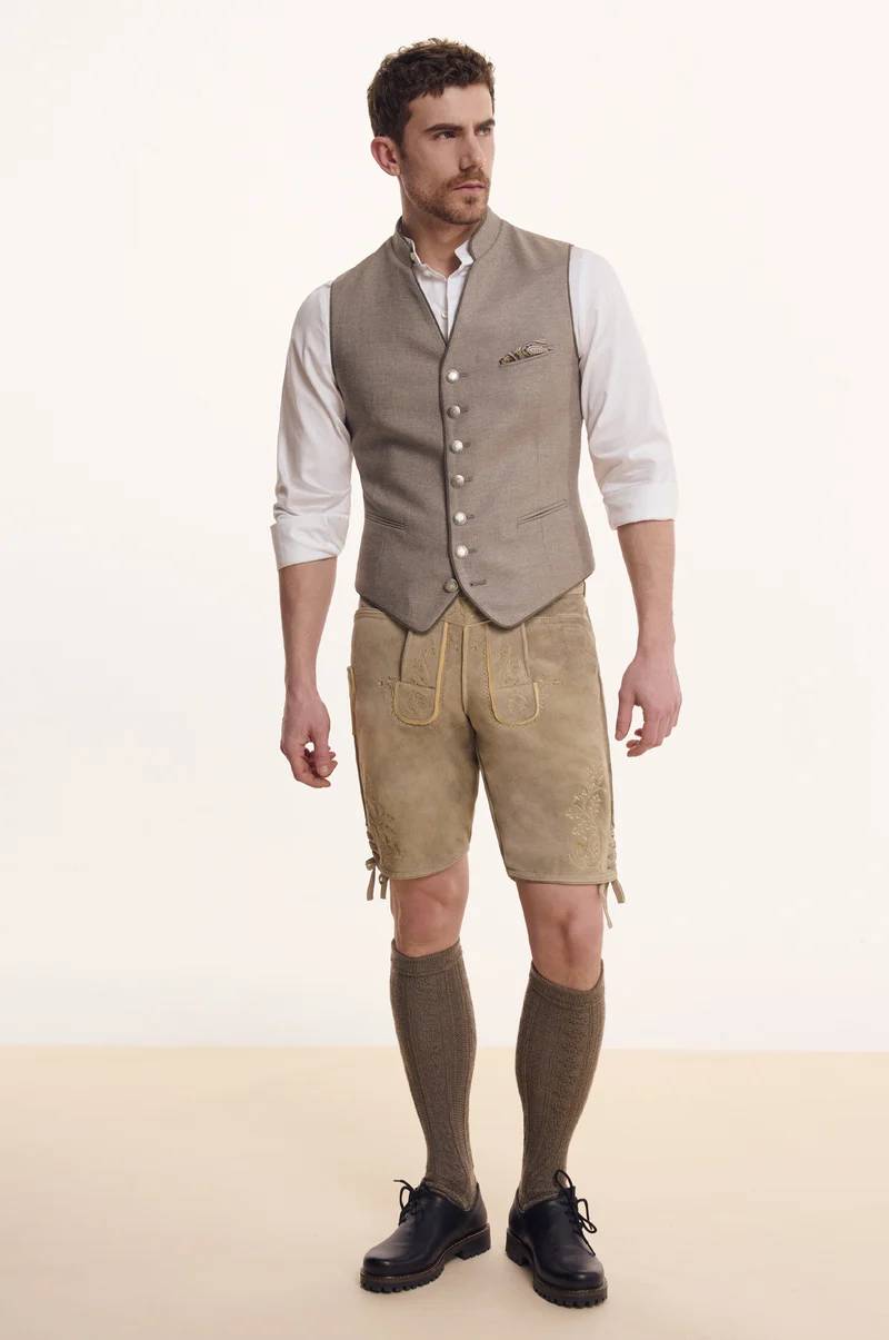 Trachtenweste Henry in Taupe
