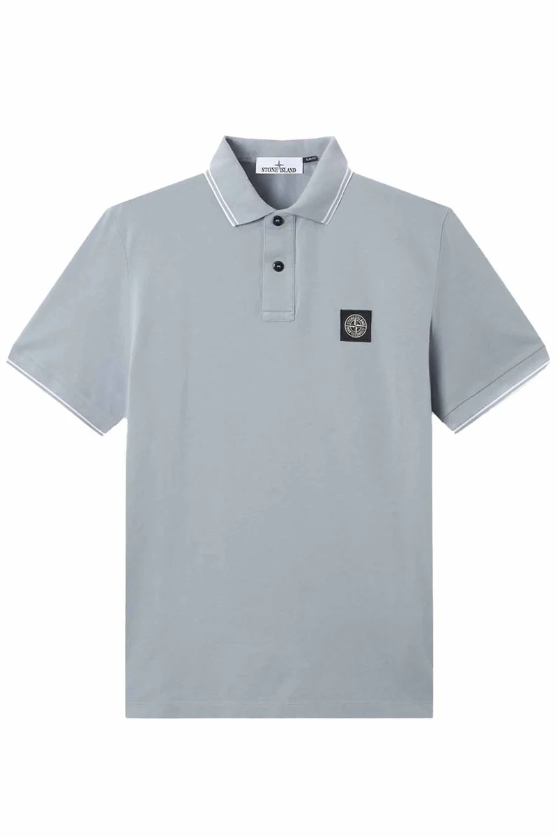 Stone Island Herren Pique-Poloshirt Aschegrau