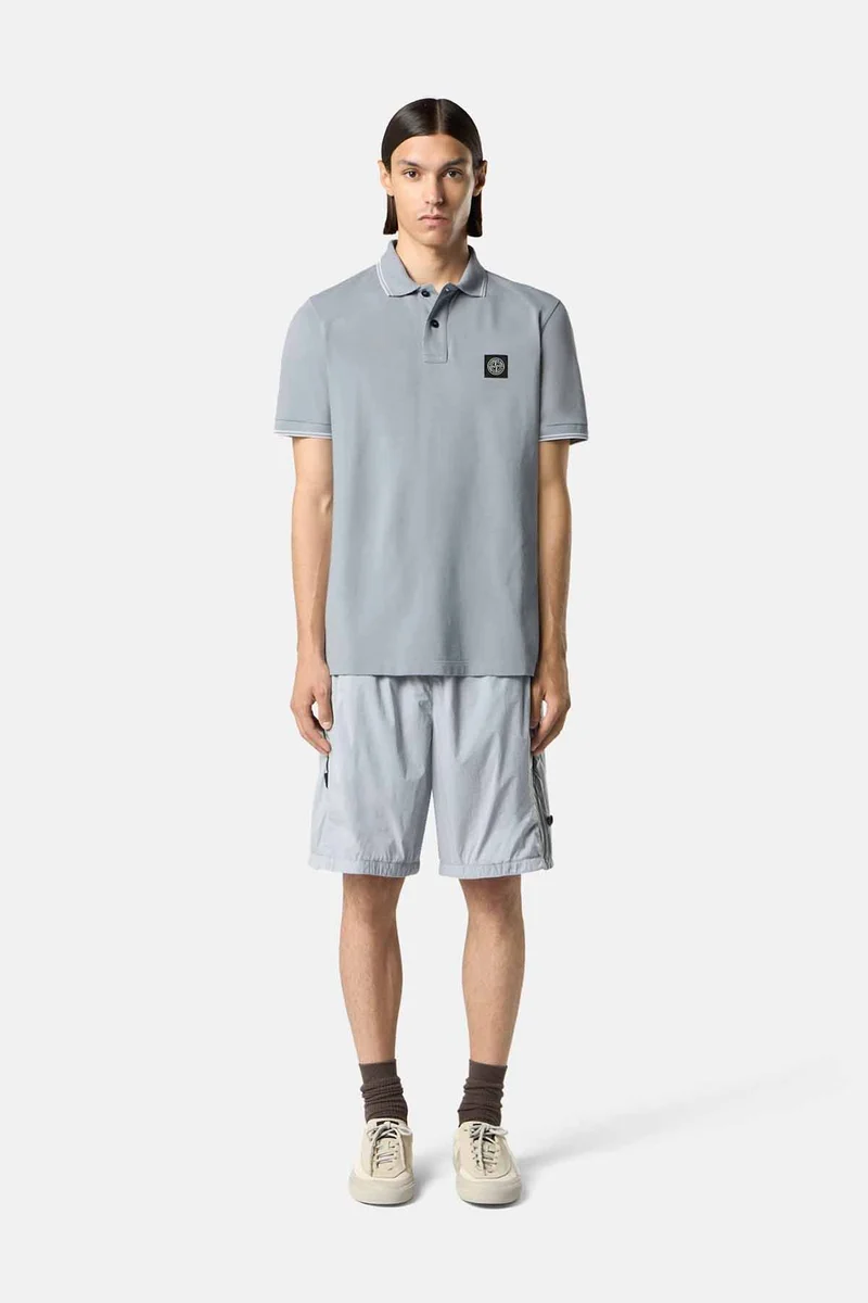 Stone Island Herren Pique-Poloshirt Aschegrau