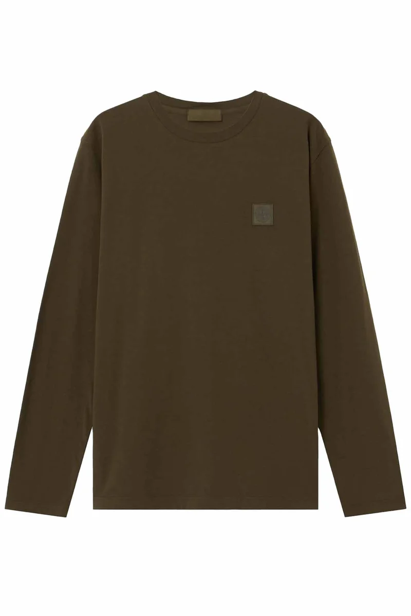 Stone Island Herren Langarmshirt Ghost Militärgrün