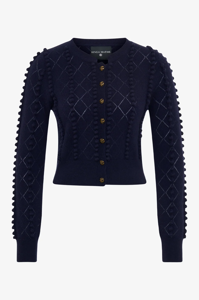 Cashmere Strickjacke Amalia in Nachtblau