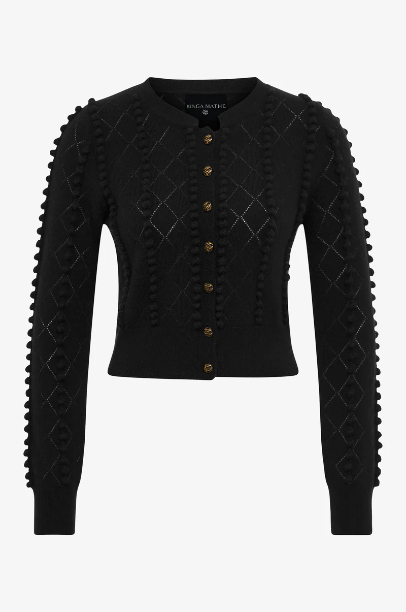 Cashmere Strickjacke Amalia in Schwarz