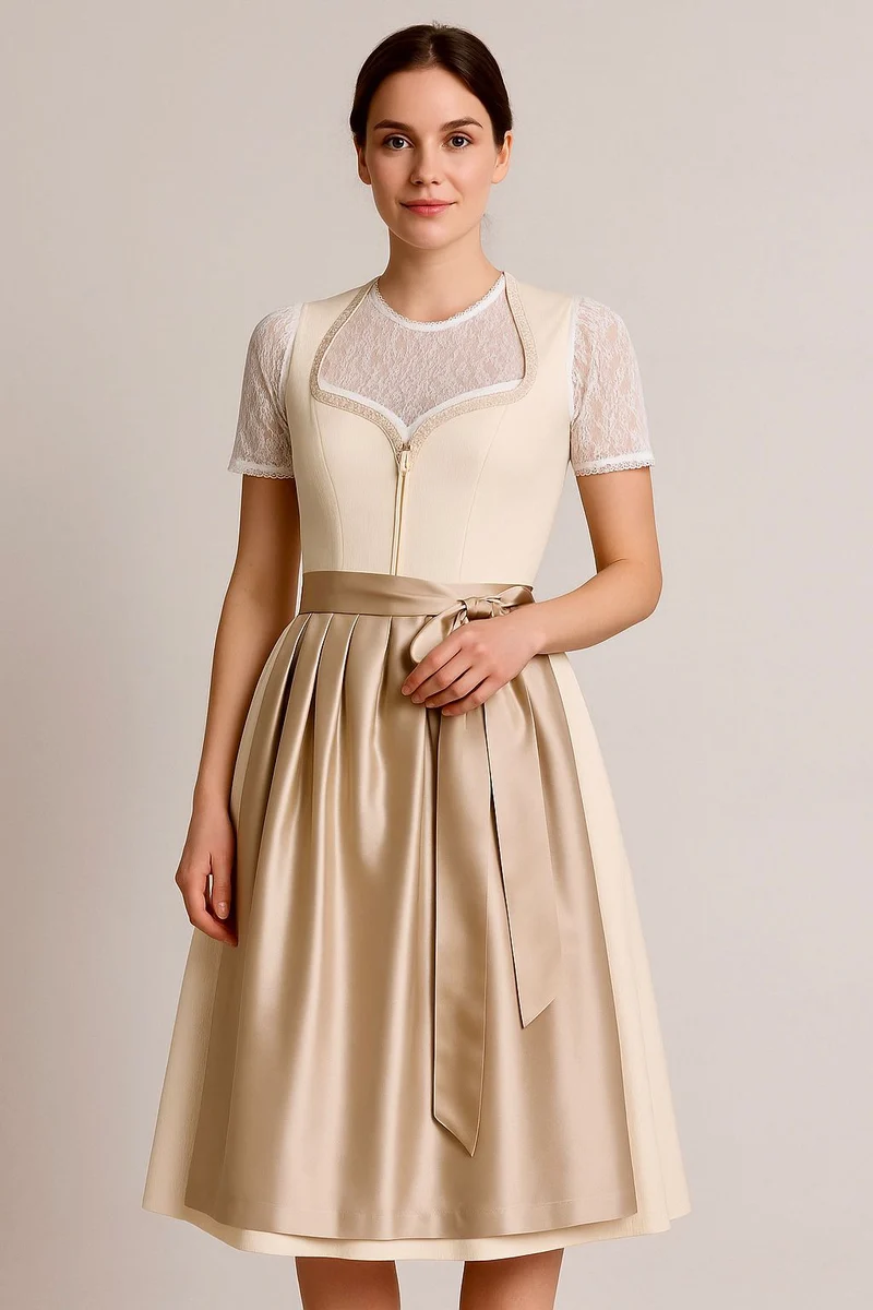 Dirndl Goldstich creme/beige 72cm