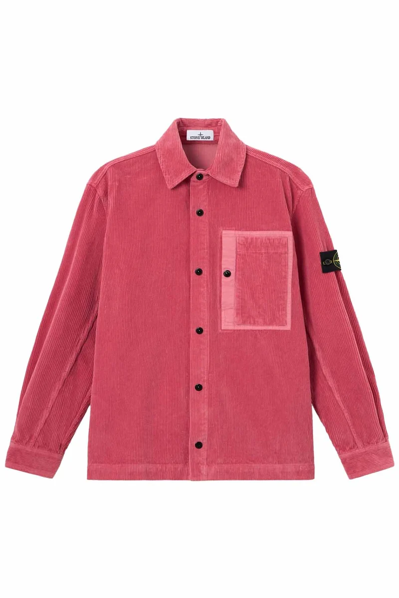 Stone Island Herren Cord-Overshirt Geranie