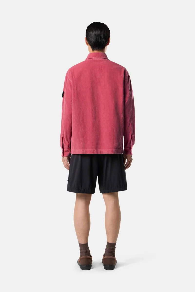 Stone Island Herren Cord-Overshirt Geranie
