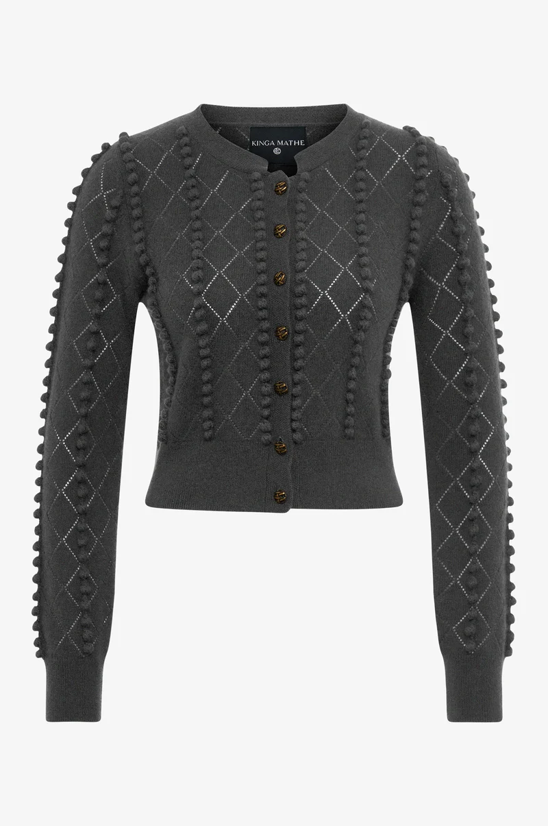 Cashmere Strickjacke Amalia in Grau