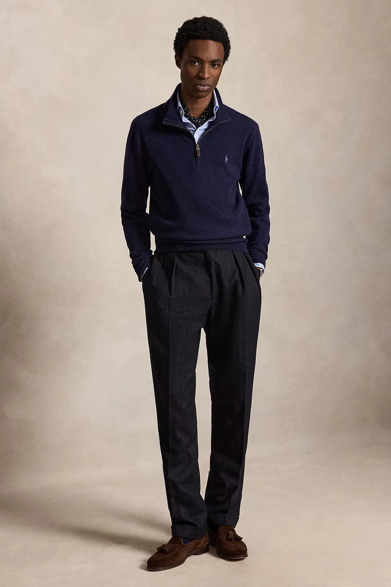 Polo Ralph Lauren Herren Quarter-Zip-Strickpullover Hunter Navy