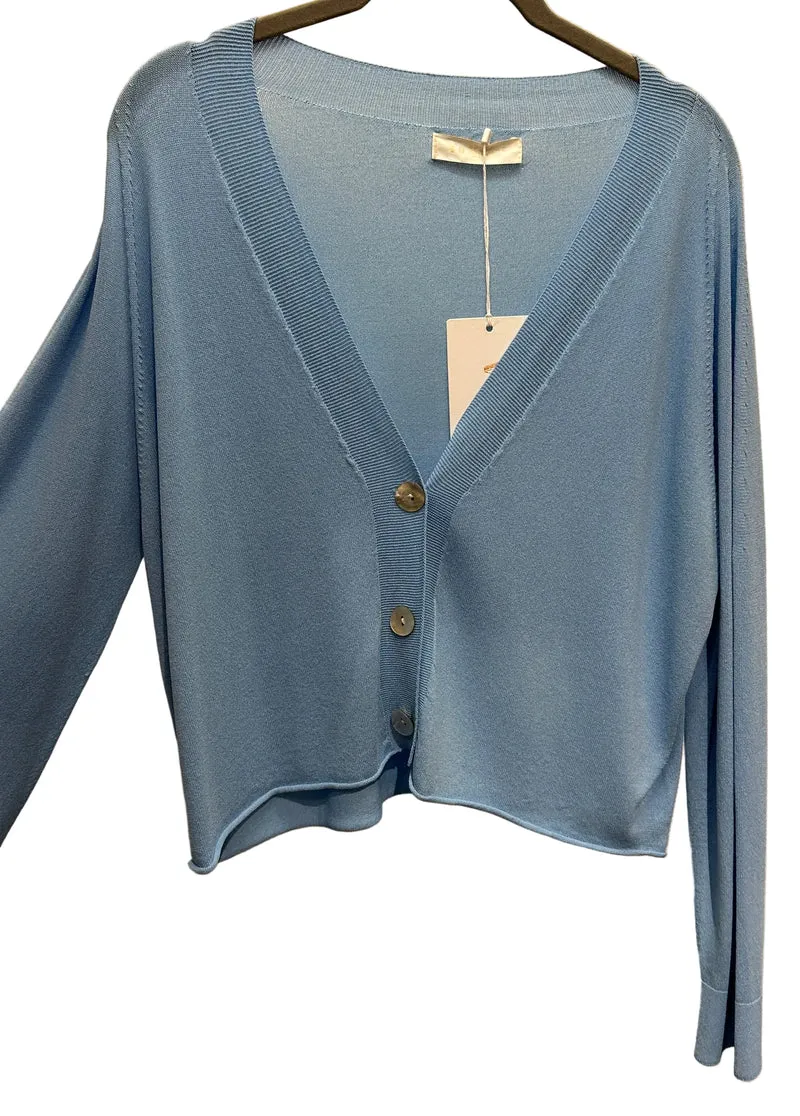 Cardigan V Milano blau
