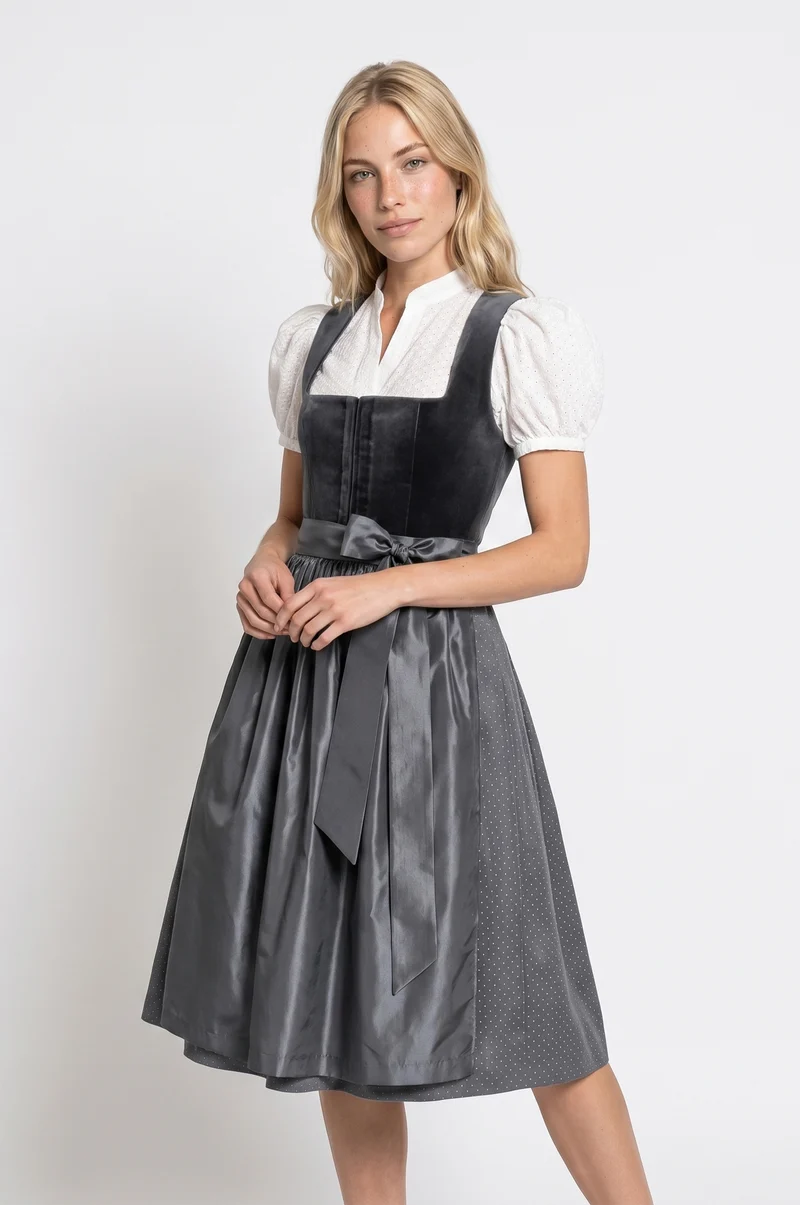 Dirndl Alice in Anthrazit in 2 Längen