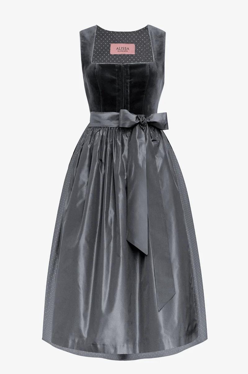 Dirndl Alice in Anthrazit in 2 Längen