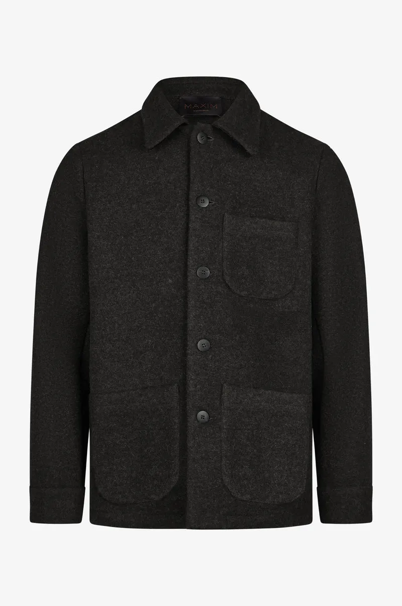 Overjaket Elias in Schwarz mit Taschen