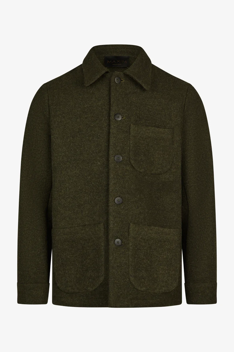 Overjaket Elias in Olive mit Taschen