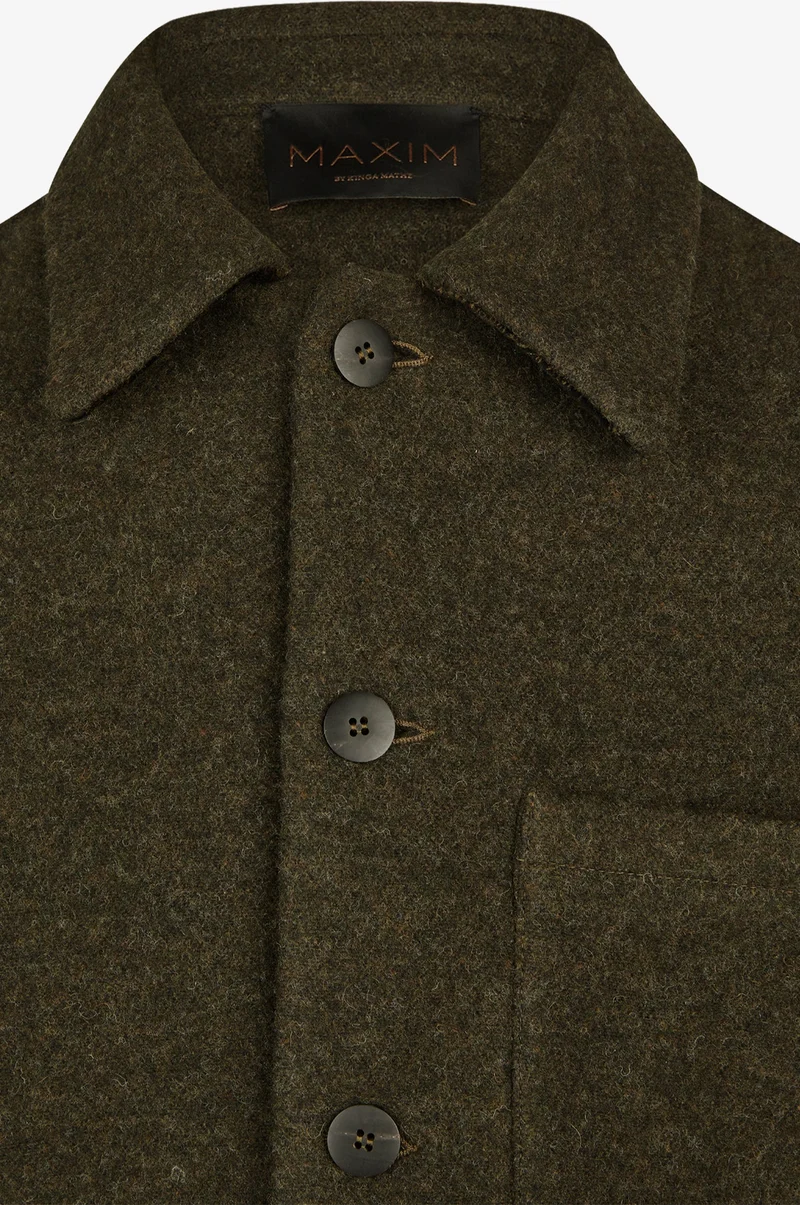 Overjaket Elias in Olive mit Taschen