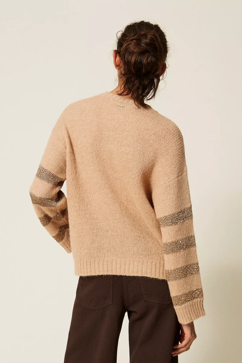 Twin Set Damen Strickpullover Beige
