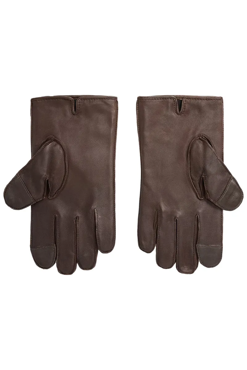 Polo Ralph Lauren Herren Touchscreen-Lederhandschuhe Dark Brown