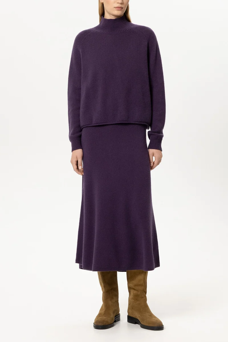 Luisa Cerano Damen Rock aus Kaschmir-Mix Plum