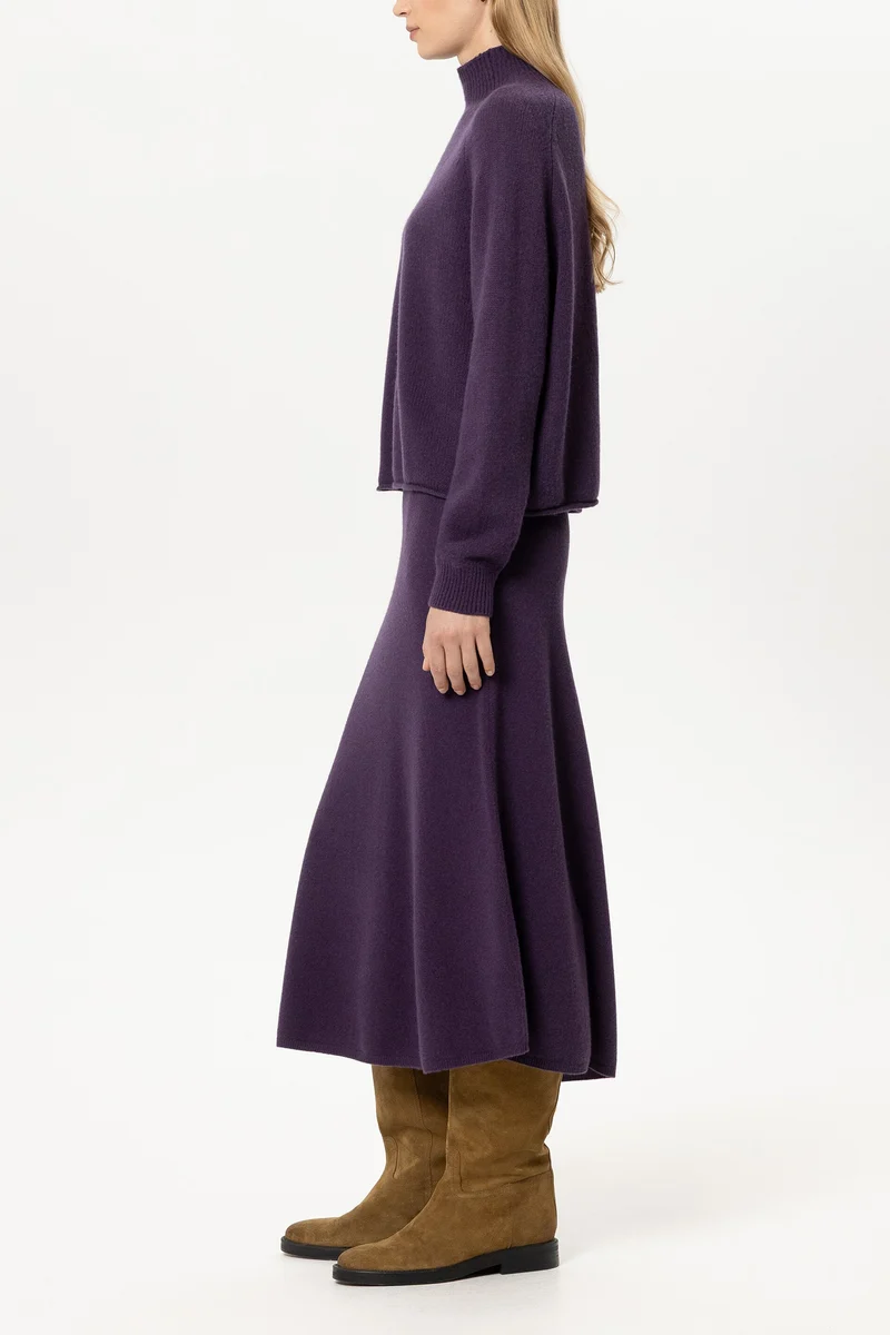 Luisa Cerano Damen Rock aus Kaschmir-Mix Plum