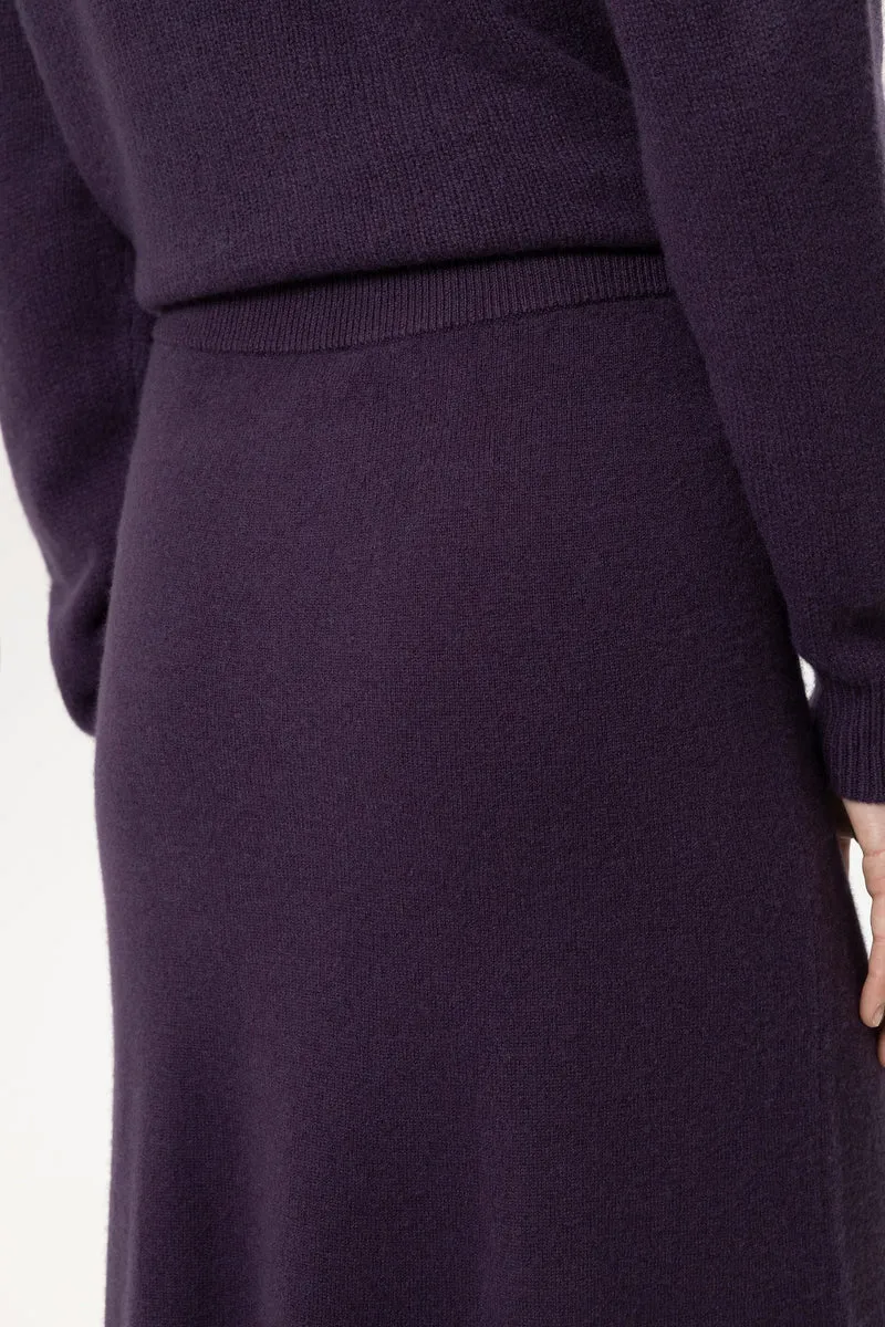 Luisa Cerano Damen Rock aus Kaschmir-Mix Plum
